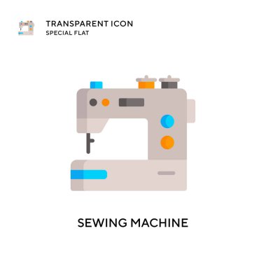 Dikiş makinesi vektör simgesi. Düz çizim. EPS 10 vektörü.