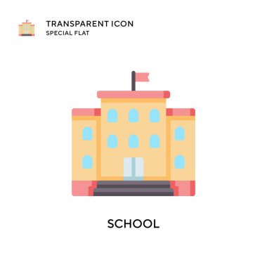 Okul vektör simgesi. Düz çizim. EPS 10 vektörü.