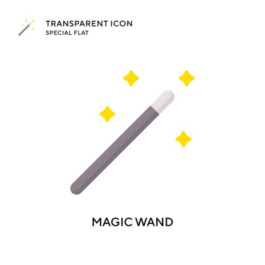 Sihirli değnek vektör simgesi. Düz çizim. EPS 10 vektörü.