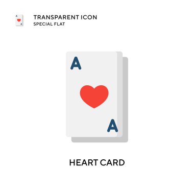 Kalp kartı vektör simgesi. Düz çizim. EPS 10 vektörü.