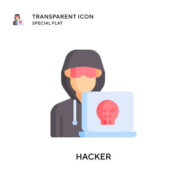 Hacker vektör simgesi. Düz çizim. EPS 10 vektörü.