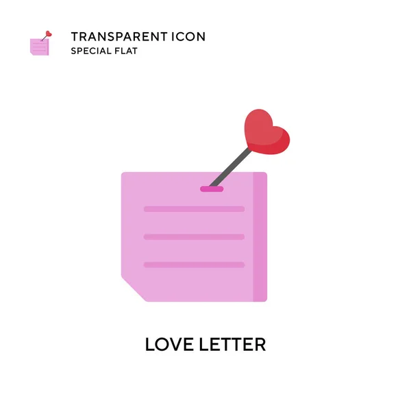 Icône Vectorielle Lettre Amour Illustration Style Plat Vecteur Eps — Image vectorielle