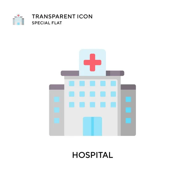 Icono Vectorial Hospital Ilustración Estilo Plano Eps Vector — Vector de stock