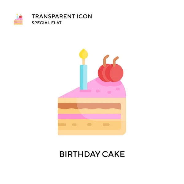 誕生日ケーキのベクトルアイコン フラットスタイルのイラスト Eps 10ベクトル — ストックベクタ