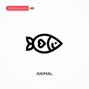 Hayvan basit vektör simgesi. Web sitesi veya mobil uygulama için modern, basit düz vektör çizimi