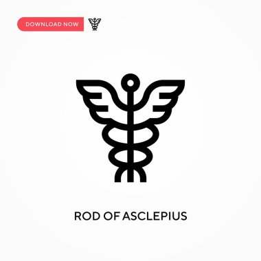 Asclepius basit vektör simgesi. Web sitesi veya mobil uygulama için modern, basit düz vektör çizimi