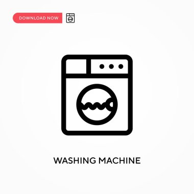 Çamaşır makinesi basit vektör simgesi. Web sitesi veya mobil uygulama için modern, basit düz vektör çizimi