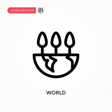 Dünya basit vektör simgesi. Web sitesi veya mobil uygulama için modern, basit düz vektör çizimi