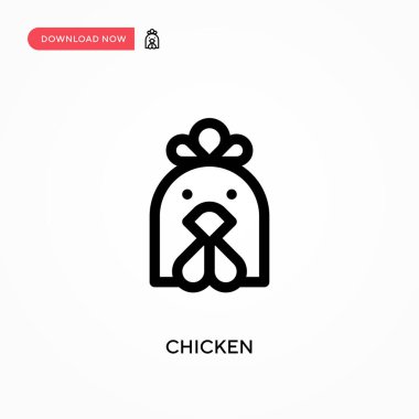 Basit Tavuk vektör simgesi. Web sitesi veya mobil uygulama için modern, basit düz vektör çizimi