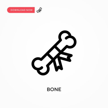 Kemik Basit vektör simgesi. Web sitesi veya mobil uygulama için modern, basit düz vektör çizimi