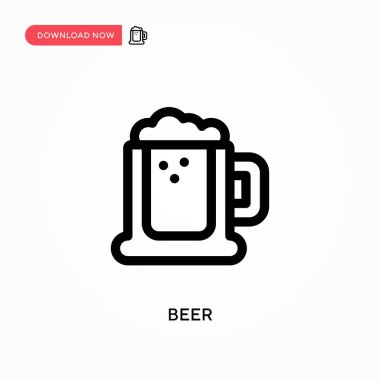 Bira basit vektör simgesi. Web sitesi veya mobil uygulama için modern, basit düz vektör çizimi