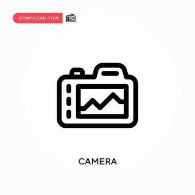 Kamera basit vektör simgesi. Web sitesi veya mobil uygulama için modern, basit düz vektör çizimi