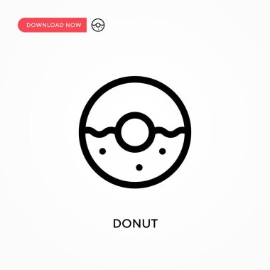 Donut Basit vektör simgesi. Web sitesi veya mobil uygulama için modern, basit düz vektör çizimi