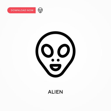 Uzaylı basit vektör simgesi. Web sitesi veya mobil uygulama için modern, basit düz vektör çizimi