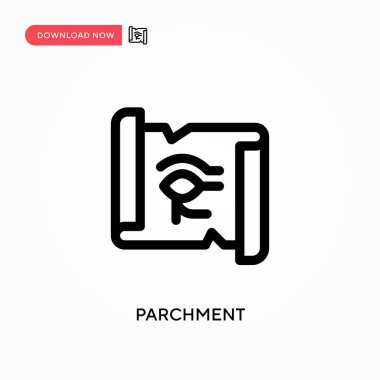 Parşömen Basit vektör simgesi. Web sitesi veya mobil uygulama için modern, basit düz vektör çizimi