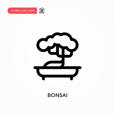 Bonsai Basit vektör simgesi. Web sitesi veya mobil uygulama için modern, basit düz vektör çizimi