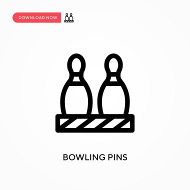Bowling lobutları basit vektör simgesi. Web sitesi veya mobil uygulama için modern, basit düz vektör çizimi