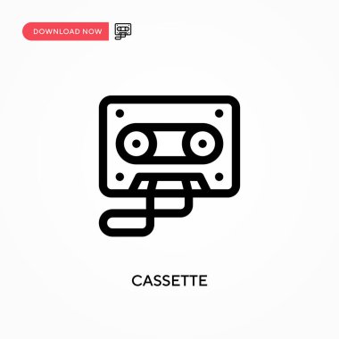 Kaset basit vektör simgesi. Web sitesi veya mobil uygulama için modern, basit düz vektör çizimi