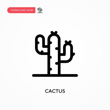 Kaktüs basit vektör simgesi. Web sitesi veya mobil uygulama için modern, basit düz vektör çizimi