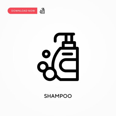 Şampuan basit vektör simgesi. Web sitesi veya mobil uygulama için modern, basit düz vektör çizimi