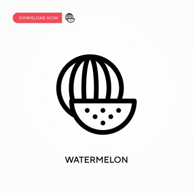 Karpuz basit vektör simgesi. Web sitesi veya mobil uygulama için modern, basit düz vektör çizimi