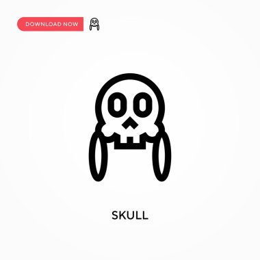 Kafatası Basit vektör simgesi. Web sitesi veya mobil uygulama için modern, basit düz vektör çizimi