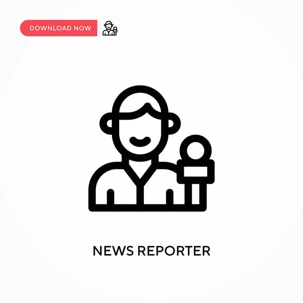 Reportero Noticias Icono Vector Simple Moderno Simple Ilustración Vector Plano — Vector de stock