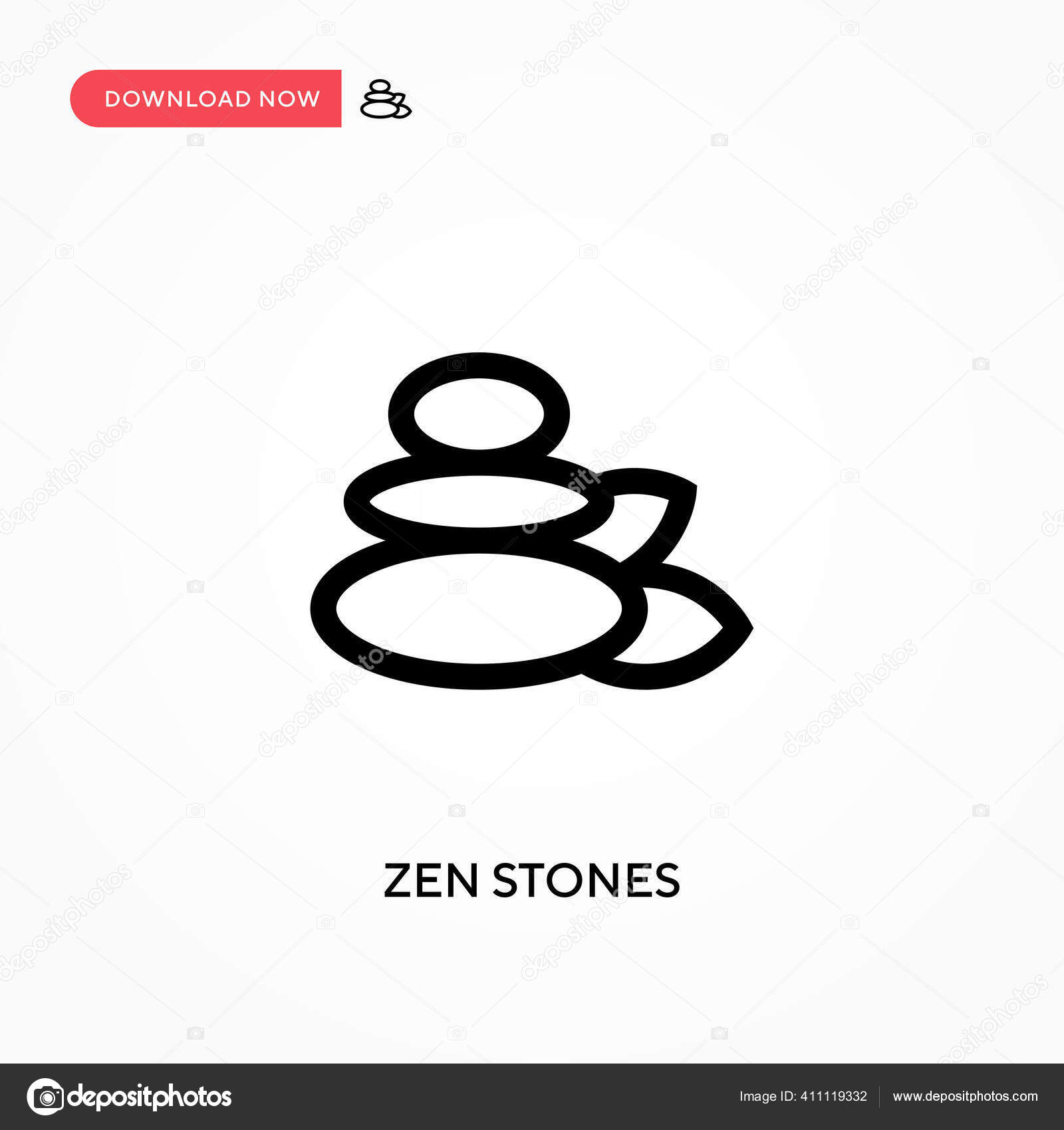 Zen Stones Simple Vector Icon Modern Simple Flat Vector Illustration Vector Image By C Edifier Vector Stock