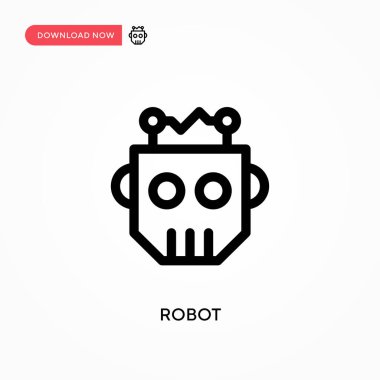 Robot Basit vektör simgesi. Web sitesi veya mobil uygulama için modern, basit düz vektör çizimi