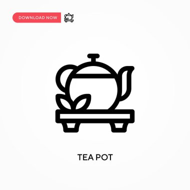 Çay demliği basit vektör simgesi. Web sitesi veya mobil uygulama için modern, basit düz vektör çizimi