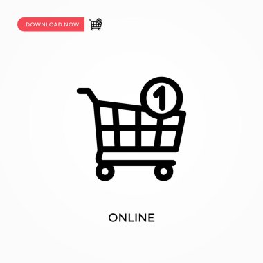 Çevrimiçi Basit vektör simgesi. Web sitesi veya mobil uygulama için modern, basit düz vektör çizimi