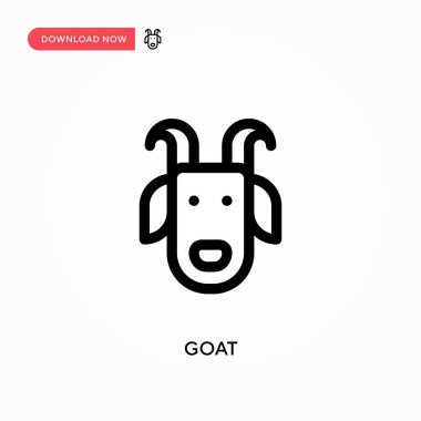 Keçi basit vektör simgesi. Web sitesi veya mobil uygulama için modern, basit düz vektör çizimi