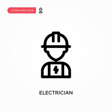 Elektrikçi Basit Vektör simgesi. Web sitesi veya mobil uygulama için modern, basit düz vektör çizimi