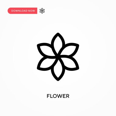 Çiçek Basit vektör simgesi. Web sitesi veya mobil uygulama için modern, basit düz vektör çizimi