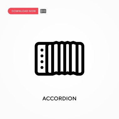 Akordiyon Basit vektör simgesi. Web sitesi veya mobil uygulama için modern, basit düz vektör çizimi