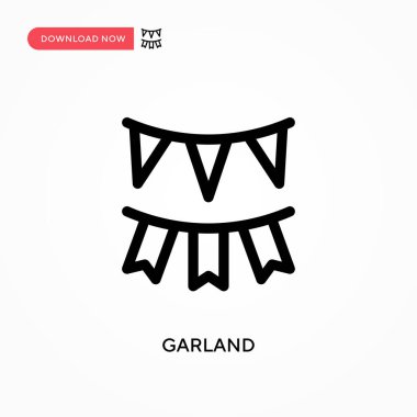Garland Basit vektör simgesi. Web sitesi veya mobil uygulama için modern, basit düz vektör çizimi