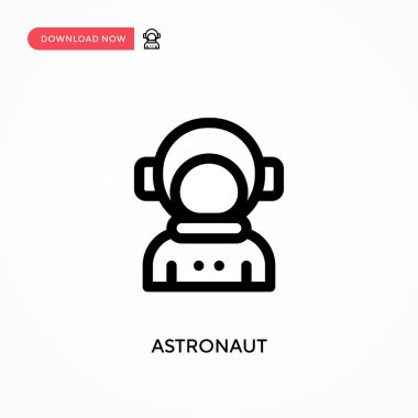 Astronot Basit vektör simgesi. Web sitesi veya mobil uygulama için modern, basit düz vektör çizimi