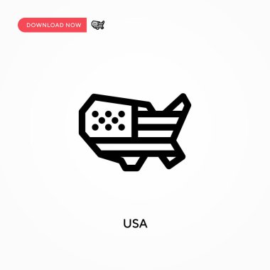 Usa Basit vektör simgesi. Web sitesi veya mobil uygulama için modern, basit düz vektör çizimi