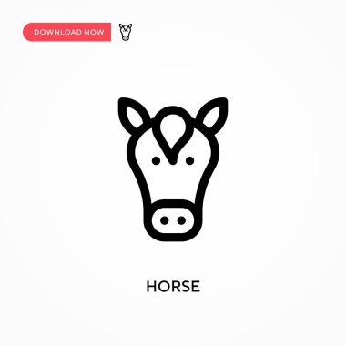 At Basit vektör simgesi. Web sitesi veya mobil uygulama için modern, basit düz vektör çizimi