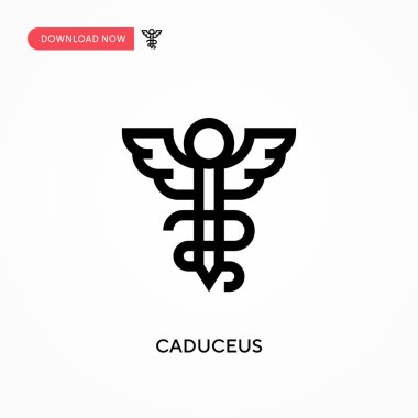 Caduceus Basit vektör simgesi. Web sitesi veya mobil uygulama için modern, basit düz vektör çizimi