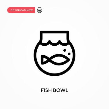 Balık kasesi basit vektör simgesi. Web sitesi veya mobil uygulama için modern, basit düz vektör çizimi
