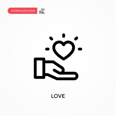 Love Simple vektör simgesi. Web sitesi veya mobil uygulama için modern, basit düz vektör çizimi
