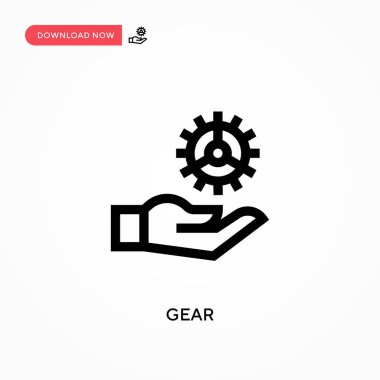 Gear Basit vektör simgesi. Web sitesi veya mobil uygulama için modern, basit düz vektör çizimi