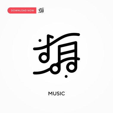 Müzik basit vektör simgesi. Web sitesi veya mobil uygulama için modern, basit düz vektör çizimi