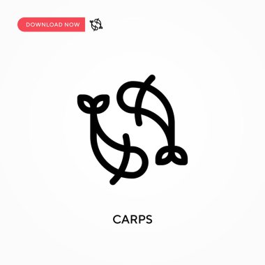 Sazanlar basit vektör simgesi. Web sitesi veya mobil uygulama için modern, basit düz vektör çizimi