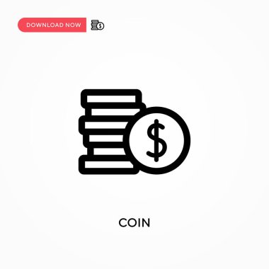 Sikke basit vektör simgesi. Web sitesi veya mobil uygulama için modern, basit düz vektör çizimi