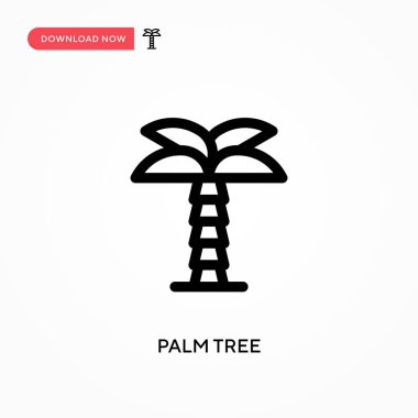 Palmiye ağacı basit vektör simgesi. Web sitesi veya mobil uygulama için modern, basit düz vektör çizimi