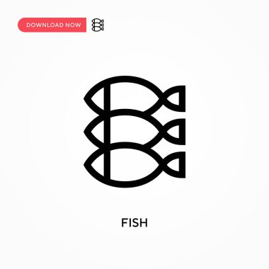 Fish Simple vektör simgesi. Web sitesi veya mobil uygulama için modern, basit düz vektör çizimi