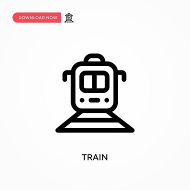 Basit Tren vektör simgesi. Web sitesi veya mobil uygulama için modern, basit düz vektör çizimi