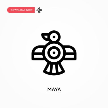Maya Basit vektör simgesi. Web sitesi veya mobil uygulama için modern, basit düz vektör çizimi